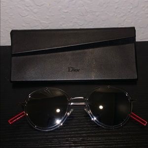 DIOR HOMME round 0210s sunglasses silver/red